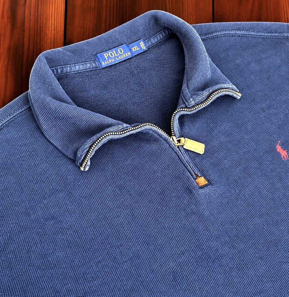Polo Ralph Lauren Polo Men 2XL Navy Blue Quarter Zip Long Sleeve Pullover